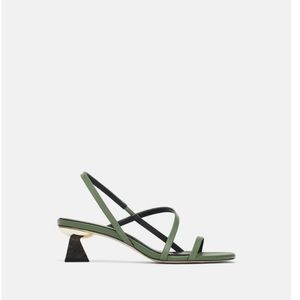 Zara wood healed leather sandals